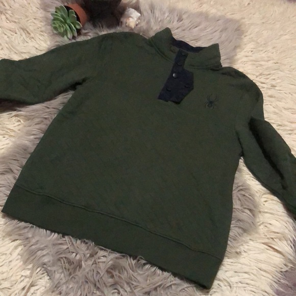 NWT Mens Spyder Quilted Pullover-Olive Green-Sz S - Picture 7 of 13
